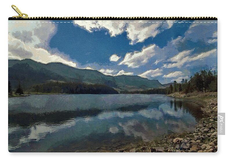 Haviland Zip Pouch featuring the painting Haviland Lake by Jeffrey Kolker