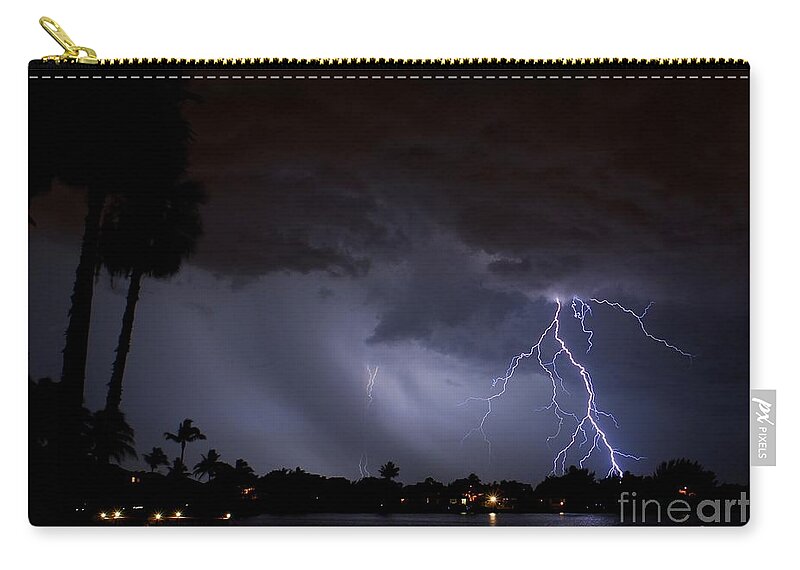 Powerful Zip Pouch featuring the photograph Head in the clouds by Quinn Sedam