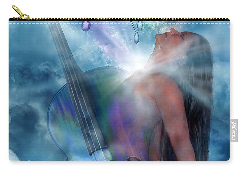 Healing Zip Pouch featuring the mixed media Healing Expression by Carol Cavalaris