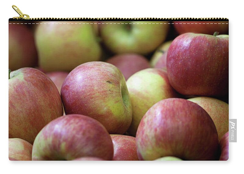 Heap Zip Pouch featuring the photograph Heap Of Organic Red Apples by Les Hirondelles Photography