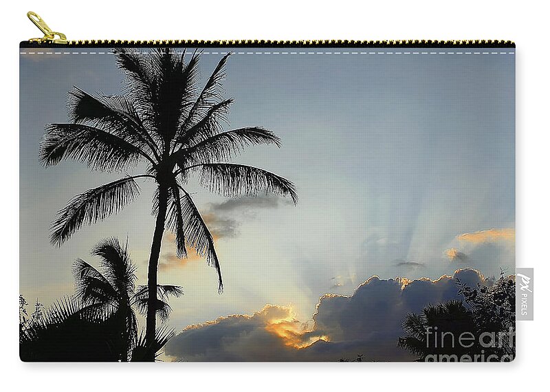 Sunset Zip Pouch featuring the photograph Heavenly Rays by Teresa Zieba