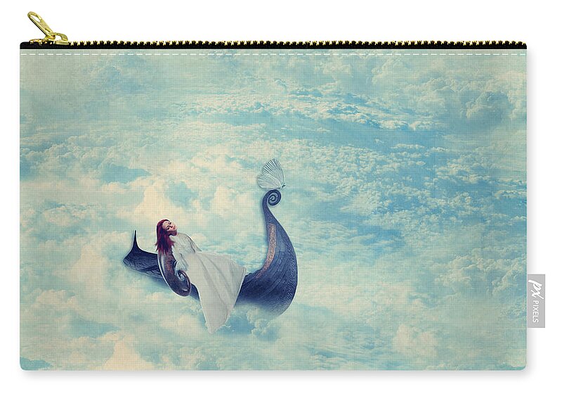 Surreal Zip Pouch featuring the digital art Heavenly Rest by Aimelle Ml
