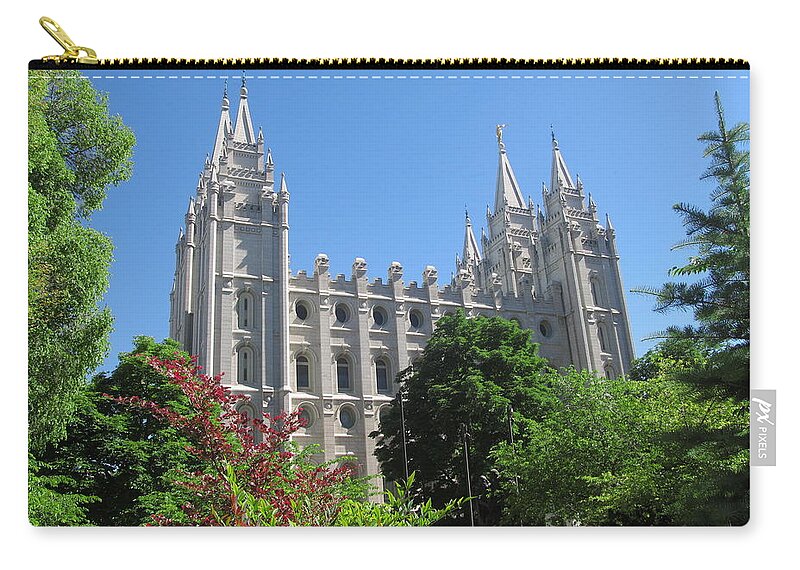 Steeple Zip Pouch featuring the pyrography Heavenly Spires by Carol Allen Anfinsen