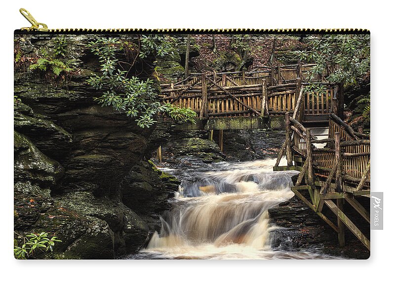 Landscape Zip Pouch featuring the photograph Heavy Flow by Rob Dietrich