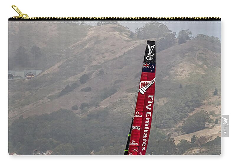 America's Cup Zip Pouch featuring the photograph Heeling by Kate Brown