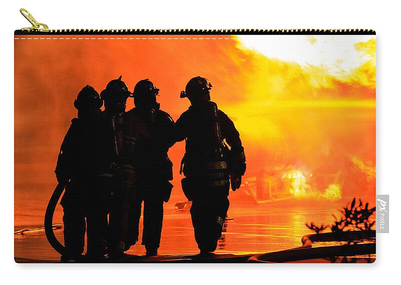 Extinguish Zip Pouch featuring the photograph Hell is for Hero's by Sennie Pierson