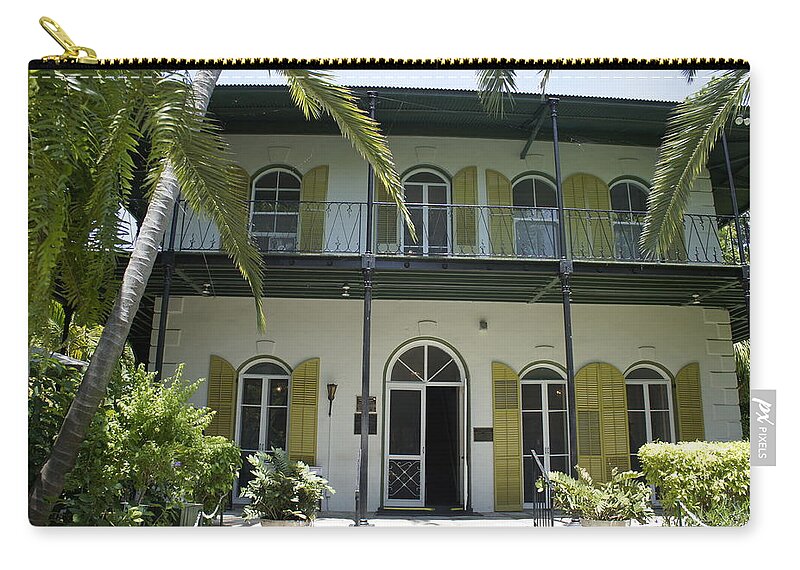 Ernest Hemingway's House Zip Pouch featuring the photograph Hemingway's Hideaway by Laurie Perry