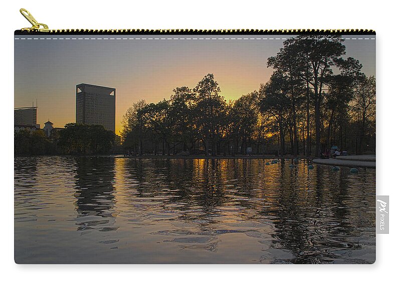 Joshua House Photography Zip Pouch featuring the photograph Hermann Park Sunset One by Joshua House