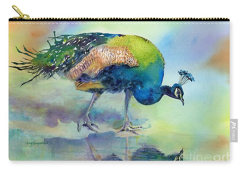 Peacock Zip Pouch featuring the painting Hey Good Lookin by Amy Kirkpatrick