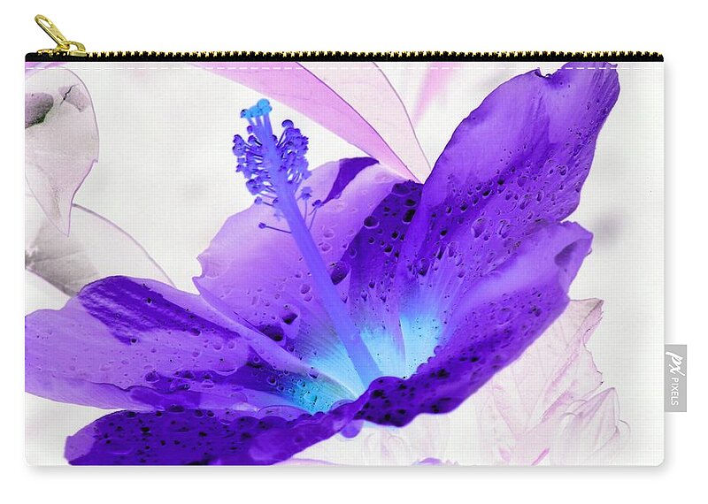 Hibiscus Zip Pouch featuring the photograph Hibiscus - After The Rain - PhotoPower 754 by Pamela Critchlow