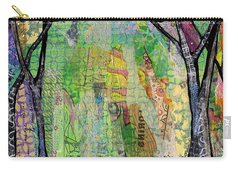 Tree Zip Pouch featuring the painting Hidden Forests II by Shadia Derbyshire