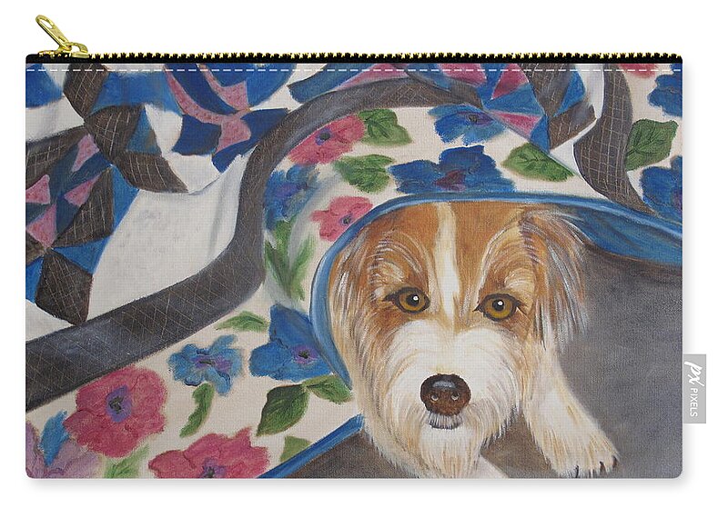 Pets Carry-all Pouch featuring the painting Hide N Seek by Kathie Camara