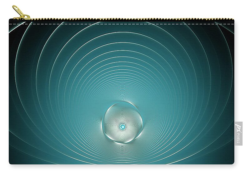 Abstract Zip Pouch featuring the digital art High Tech Modern Blue by Georgiana Romanovna