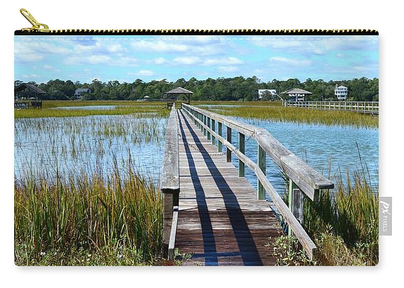 Scenic Zip Pouch featuring the photograph High Tide At Pawleys Island by Kathy Baccari