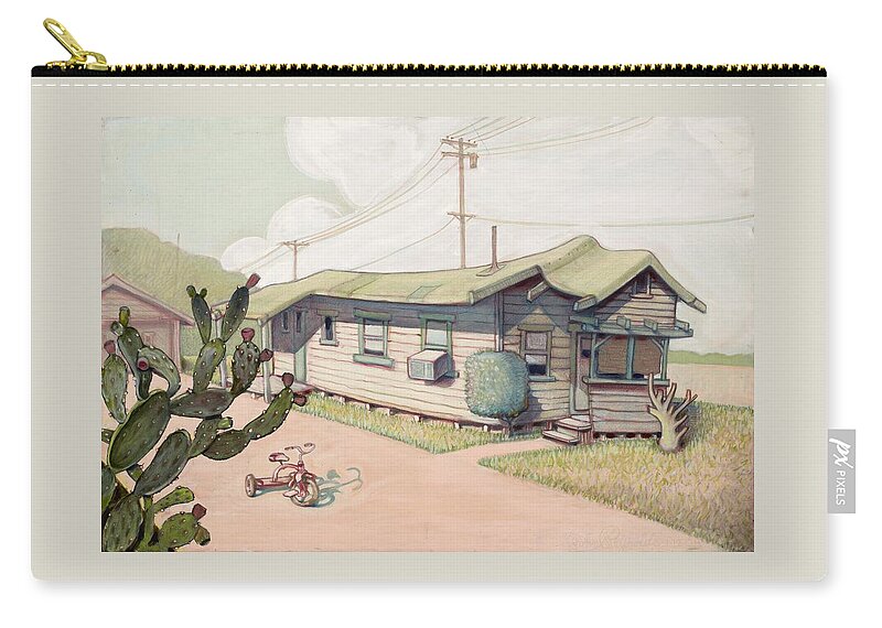 Highland Park Zip Pouch featuring the painting Highland Park - Bare Bones by John Reynolds