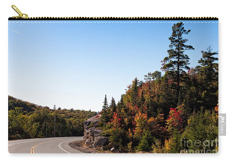 North Zip Pouch featuring the photograph Highway 17 north of Lake Superior by Les Palenik