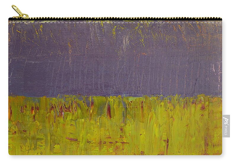 Abstract Expressionism Zip Pouch featuring the painting Highway Series - Lake by Michelle Calkins