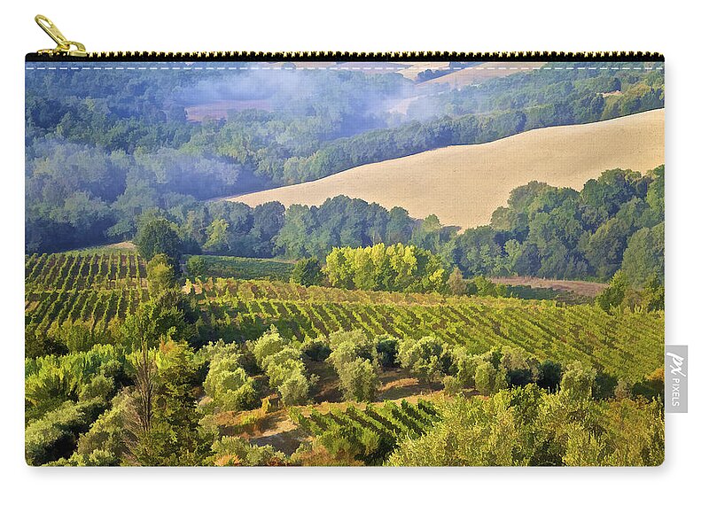 Tuscany Zip Pouch featuring the photograph Hills of Tuscany by David Letts