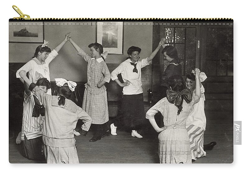1916 Zip Pouch featuring the photograph Hine: Folk Dancing, 1916 by Granger