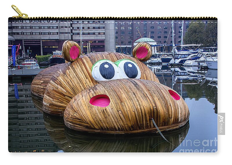 Hippopo Zip Pouch featuring the photograph HippopoThames by Chris Thaxter
