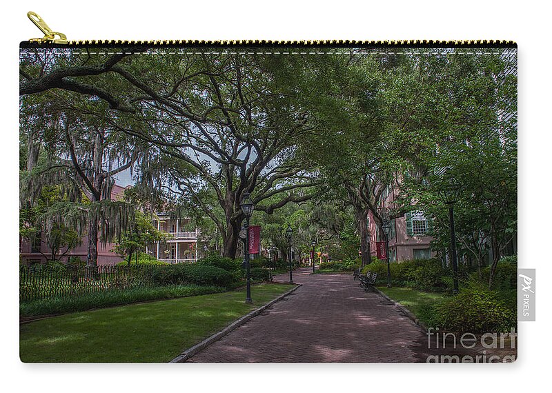 College Of Charleston Zip Pouch featuring the photograph Historic Campus by Dale Powell