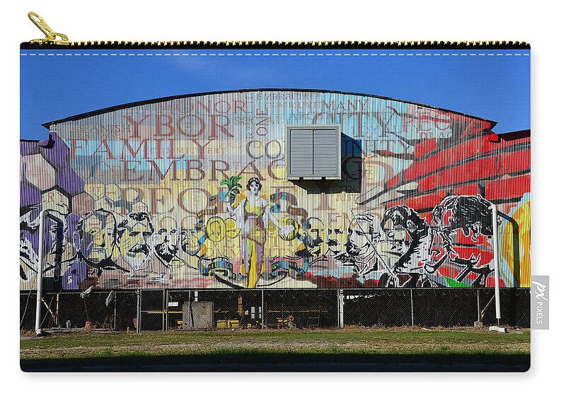 Ybor City Florida Zip Pouch featuring the photograph Historic faces of Ybor City by David Lee Thompson