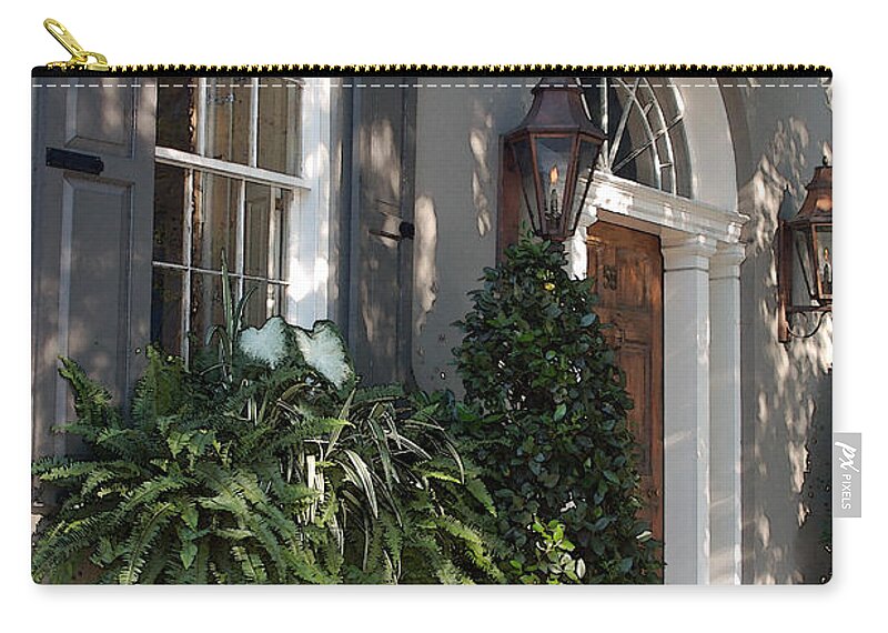Charleston Zip Pouch featuring the photograph Historic Home - Charleston by Suzanne Gaff