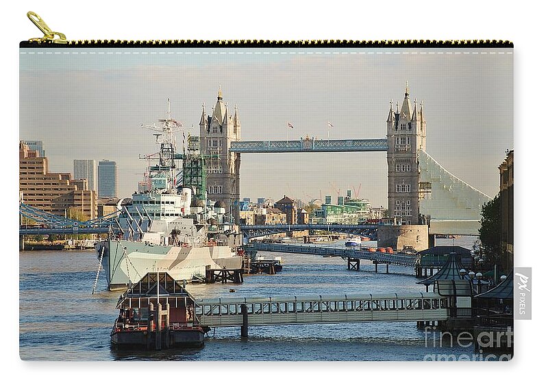 Hms Zip Pouch featuring the photograph HMS Belfast London by David Fowler