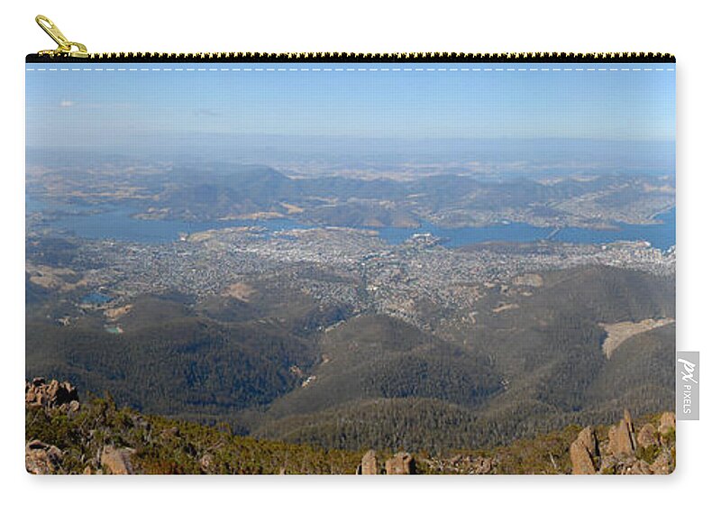 Landscape Zip Pouch featuring the photograph Hobart city by Glen Johnson