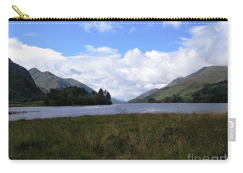 Scottish Highlands Zip Pouch featuring the photograph Hogwarts by Denise Railey