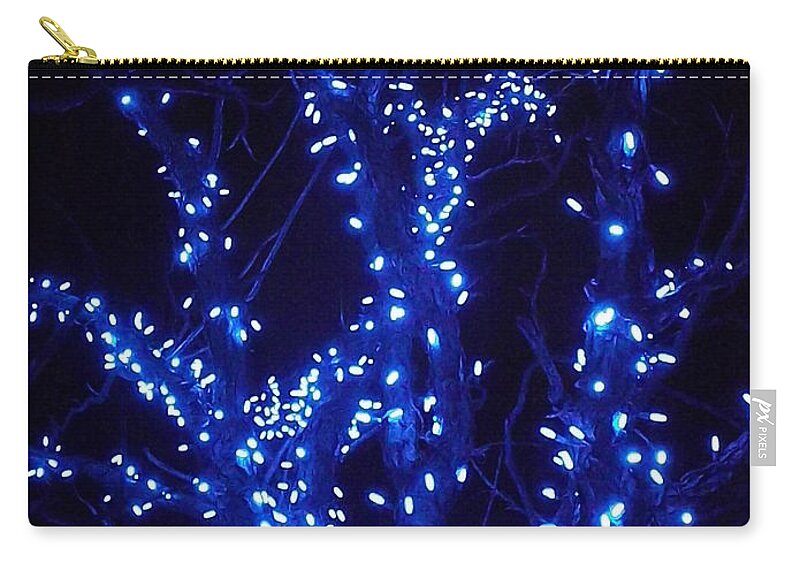Holiday Cards Carry-all Pouch featuring the photograph Holiday Glow Blue by Darren Robinson