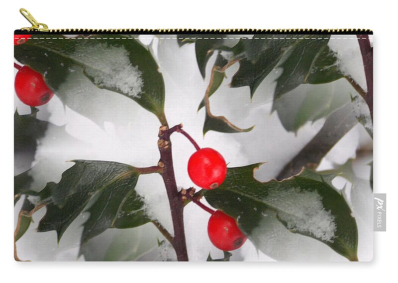 Holly Zip Pouch featuring the photograph Holly Jolly Christmas by Shana Rowe Jackson