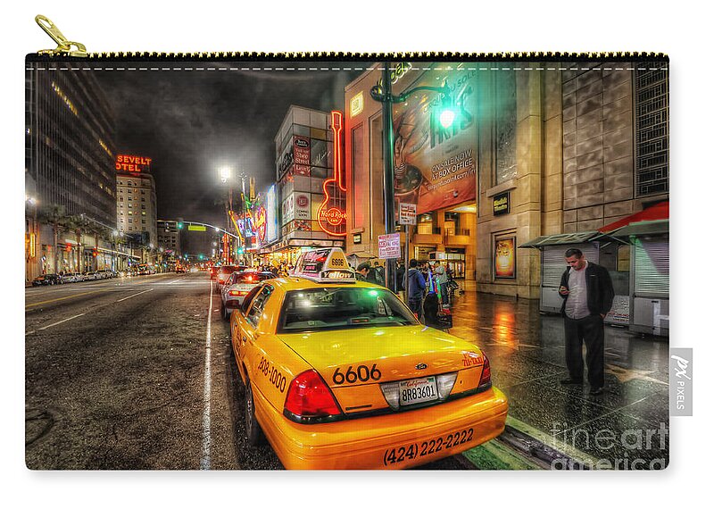 Yhun Suarez Zip Pouch featuring the photograph Hollywood Boulevard by Yhun Suarez