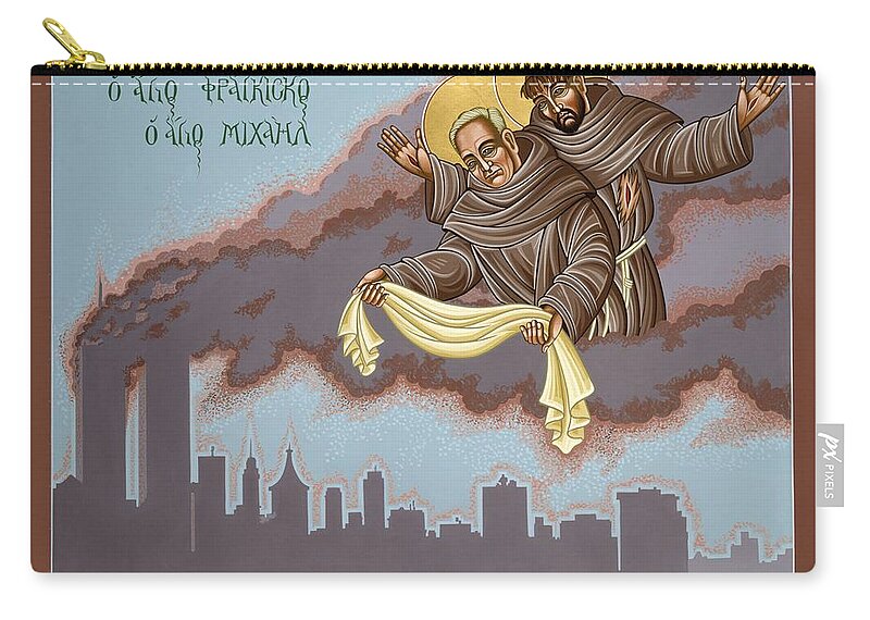 Holy Passion Bearer Mychal Judge Carry-all Pouch featuring the painting Holy Passion Bearer Mychal Judge 132 by William Hart McNichols
