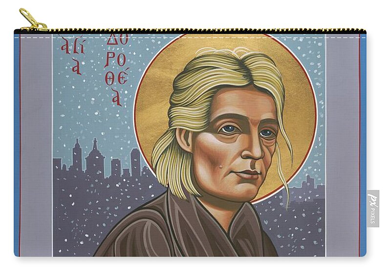 Holy Prophet Dorothy Day Zip Pouch featuring the painting Holy Prophet Dorothy Day 154 by William Hart McNichols