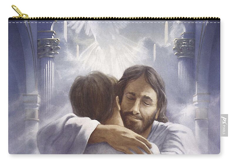 Christian Wall Art Zip Pouch featuring the painting Home At last by Danny Hahlbohm