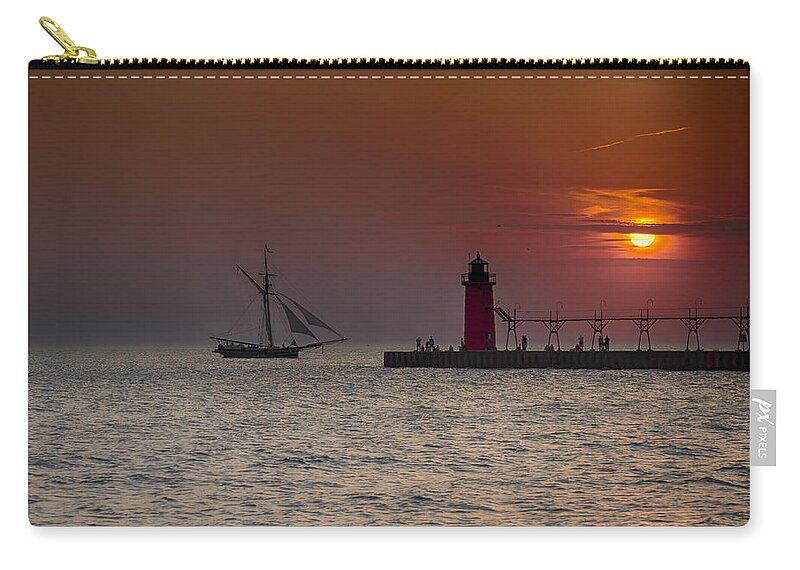 South Haven Zip Pouch featuring the photograph Home Bound by Jack R Perry