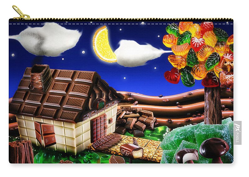 Spring Zip Pouch featuring the digital art Home sweet home... by Alessandro Della Pietra