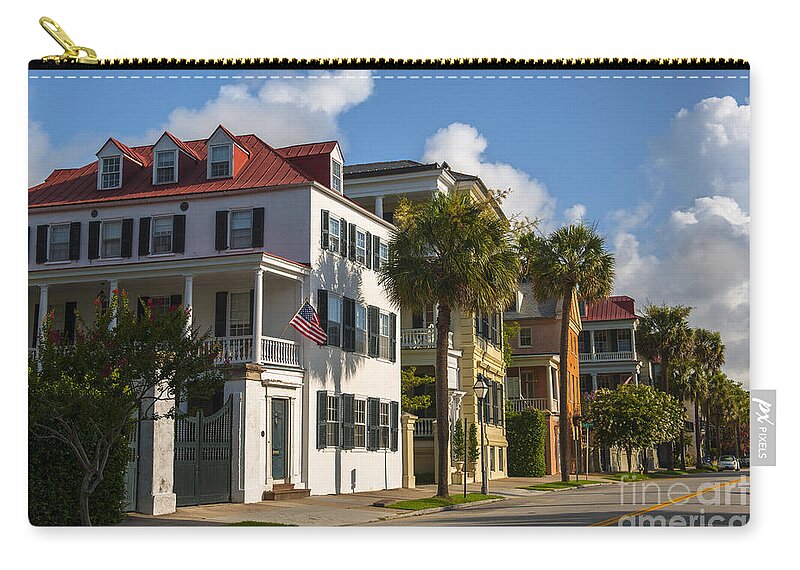 Homes Zip Pouch featuring the photograph Homes of Charleston by Dale Powell
