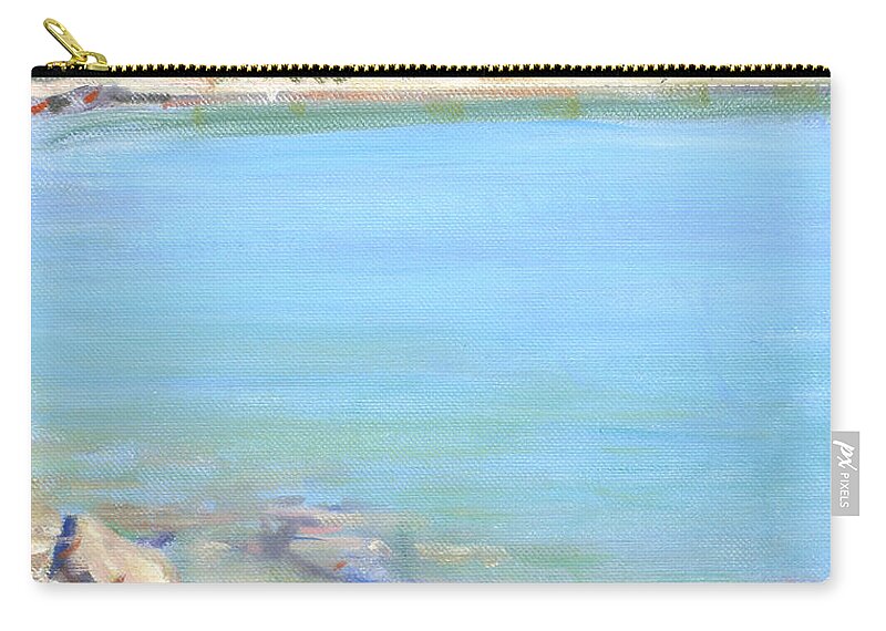 Honey Moon Beach Zip Pouch featuring the painting Honey Moon Beach by Candace Lovely