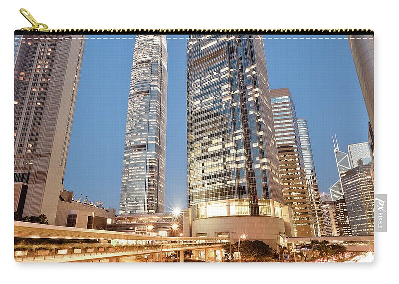 Chinese Culture Zip Pouch featuring the photograph Hongkong City Life by Thirty three