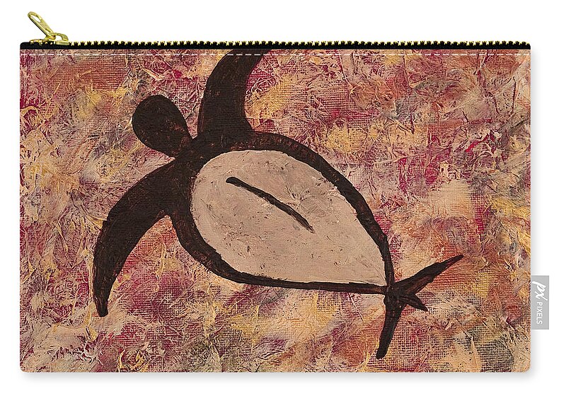 Sea Turtle Carry-all Pouch featuring the painting Honu by Darice Machel McGuire