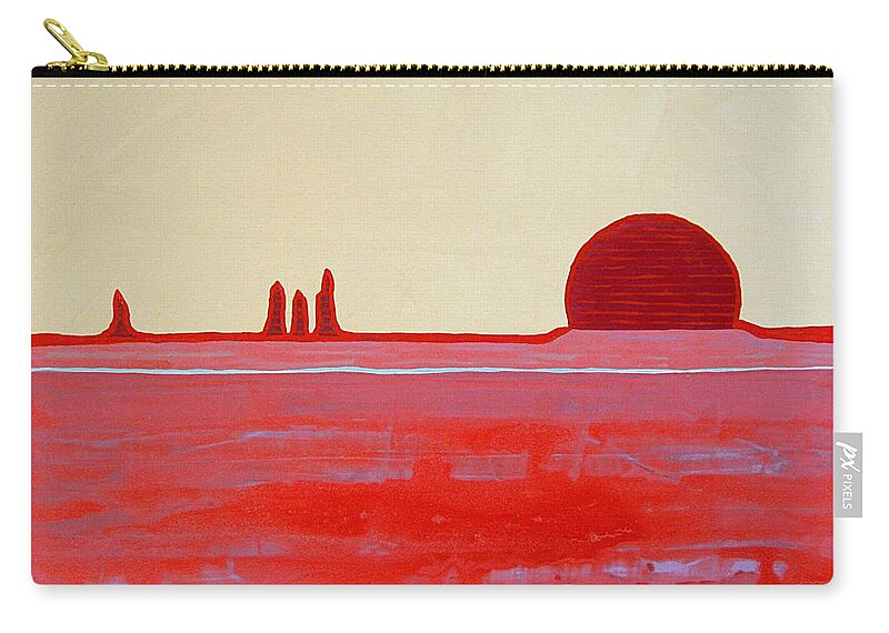 Painting Zip Pouch featuring the painting Hoodoo Sunrise original painting by Sol Luckman