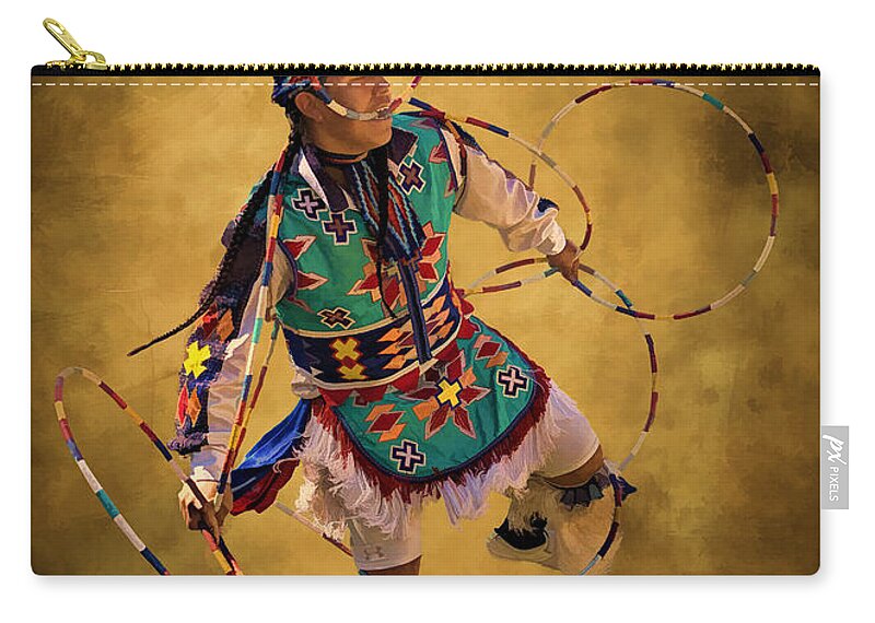 Native American Art Zip Pouch featuring the photograph Hooping His Heart Out by Priscilla Burgers
