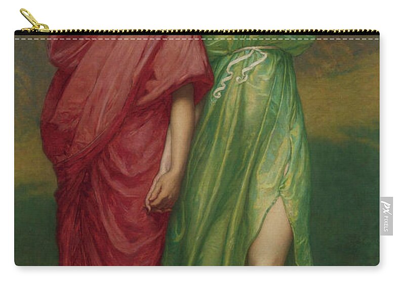 Kenyon Cox Zip Pouch featuring the painting Hope and Memory by Kenyon Cox
