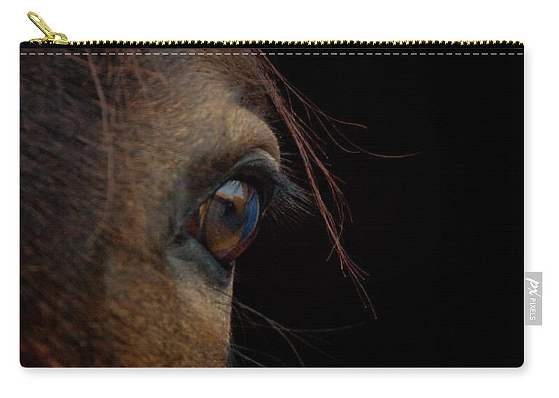 Horse Zip Pouch featuring the photograph Horse Eye by By Ana Gassent