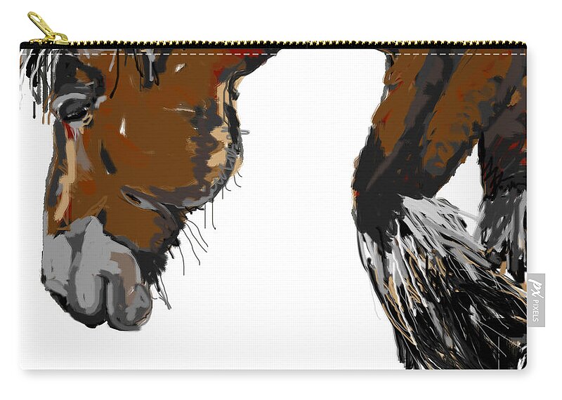 Big Horse Carry-all Pouch featuring the painting horse - Guus by Go Van Kampen