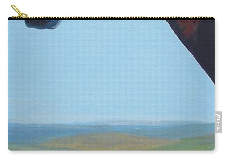 Horse Zip Pouch featuring the painting Horse Head Painting by Mike Jory