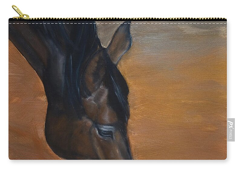 Horse Zip Pouch featuring the painting horse - Lily by Go Van Kampen