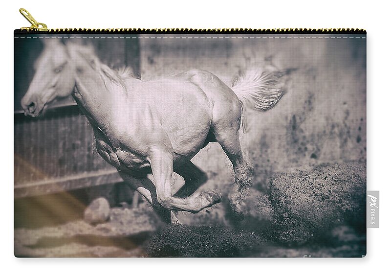 Horse Zip Pouch featuring the photograph Horse Power by Barry Weiss